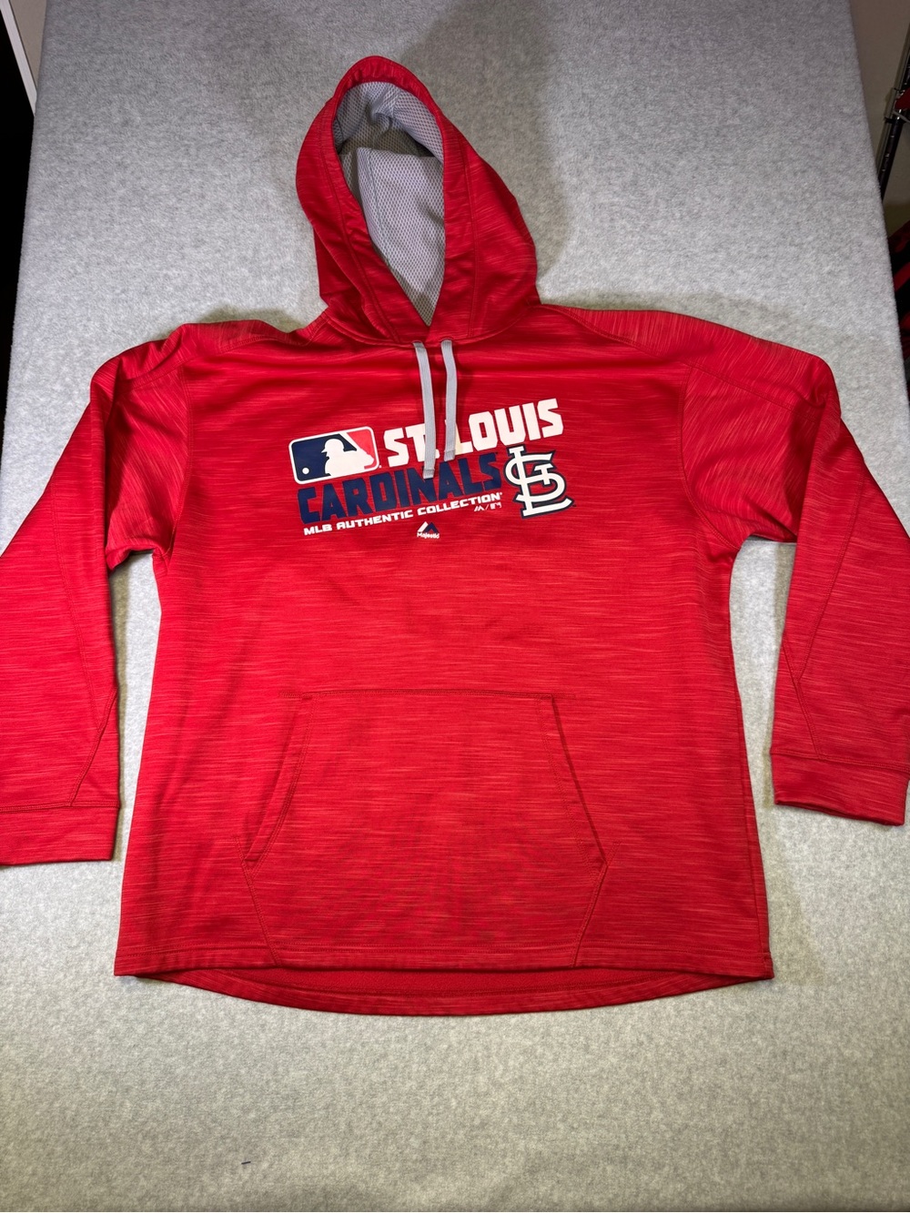 Majestic Red St. Louis Cardinals Pullover Hoodie with Navy Accents